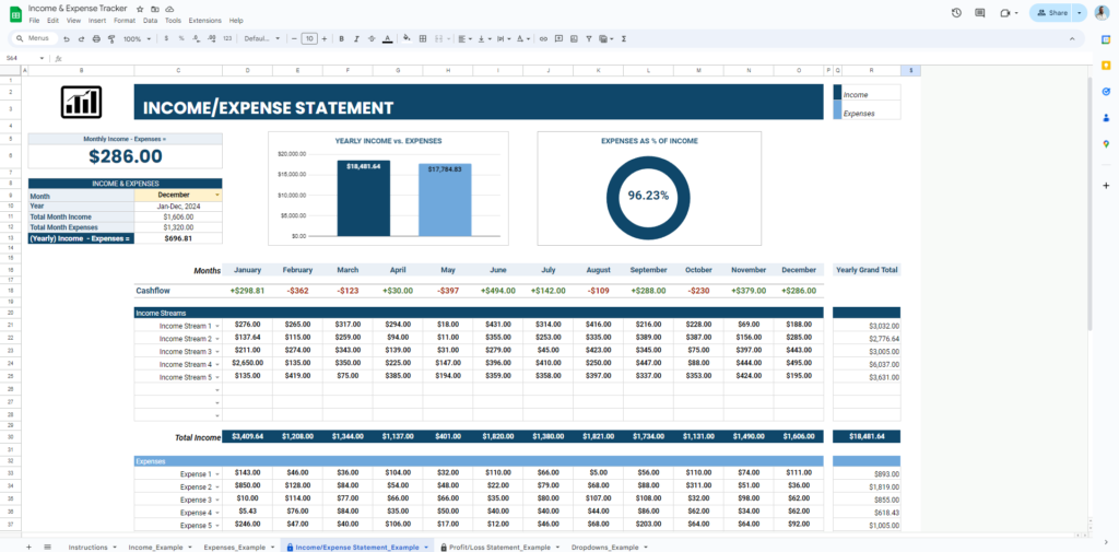 Income & Expense Statement 1